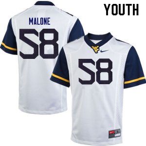 Youth West Virginia Mountaineers NCAA #58 Nick Malone White Authentic Nike Stitched College Football Jersey MT15D12GN